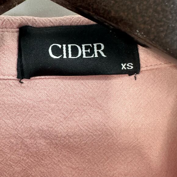 Cider Button Up Blouse XS Pastel Pink Sleeveless Cropped Soft Girl Balletcore - Picture 3 of 4